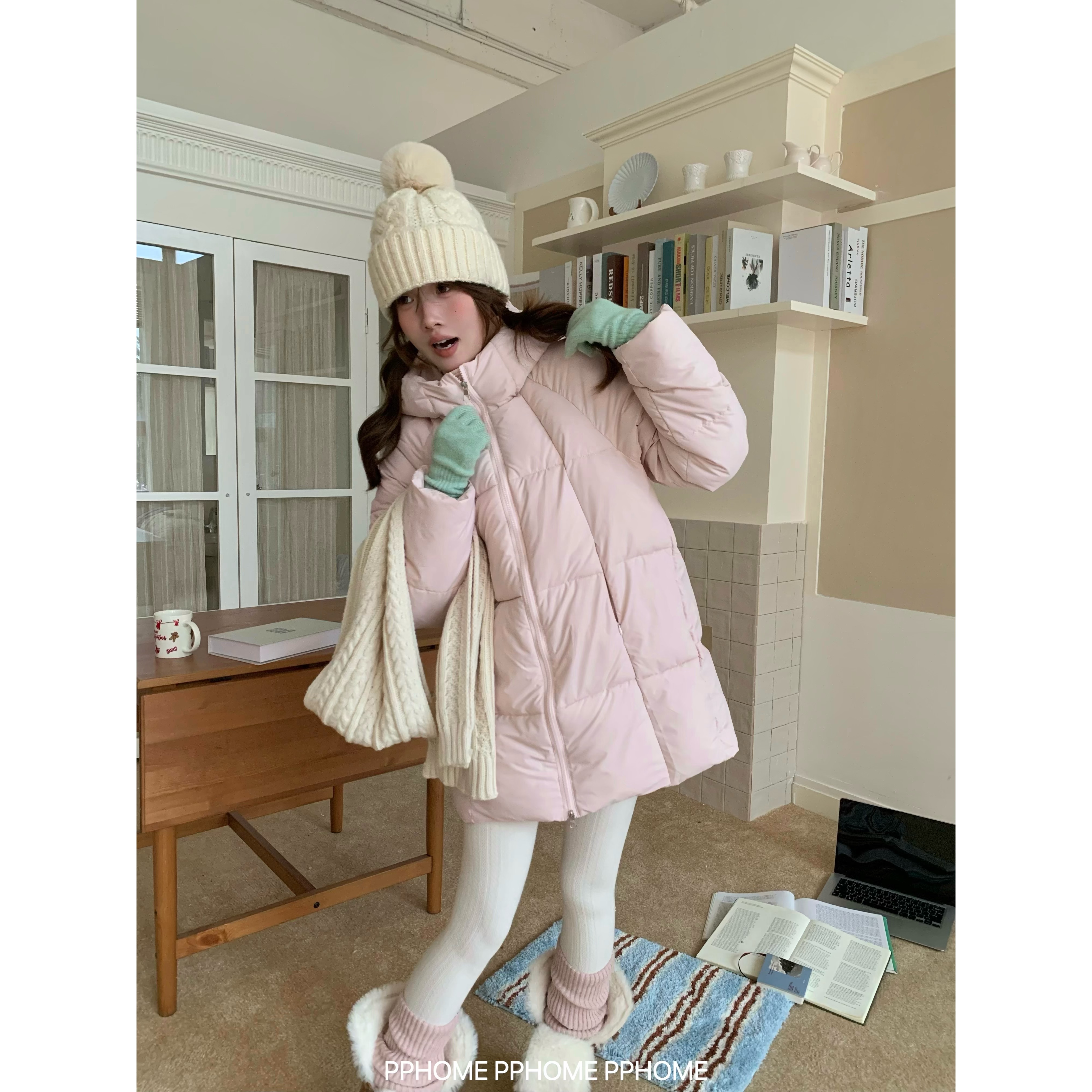 云朵泡芙 可爱中长款女棉服宽松秋冬季保暖面包服外套