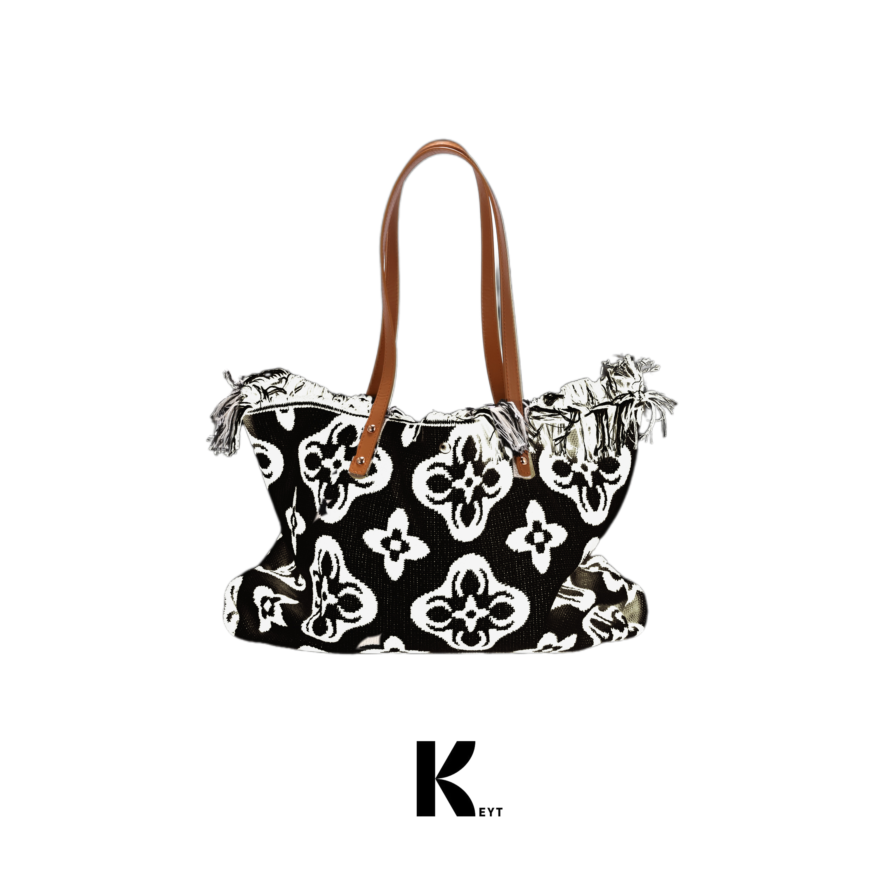 KEYT黑白花纹图腾罗马风格流浪托特包【粉丝福利】