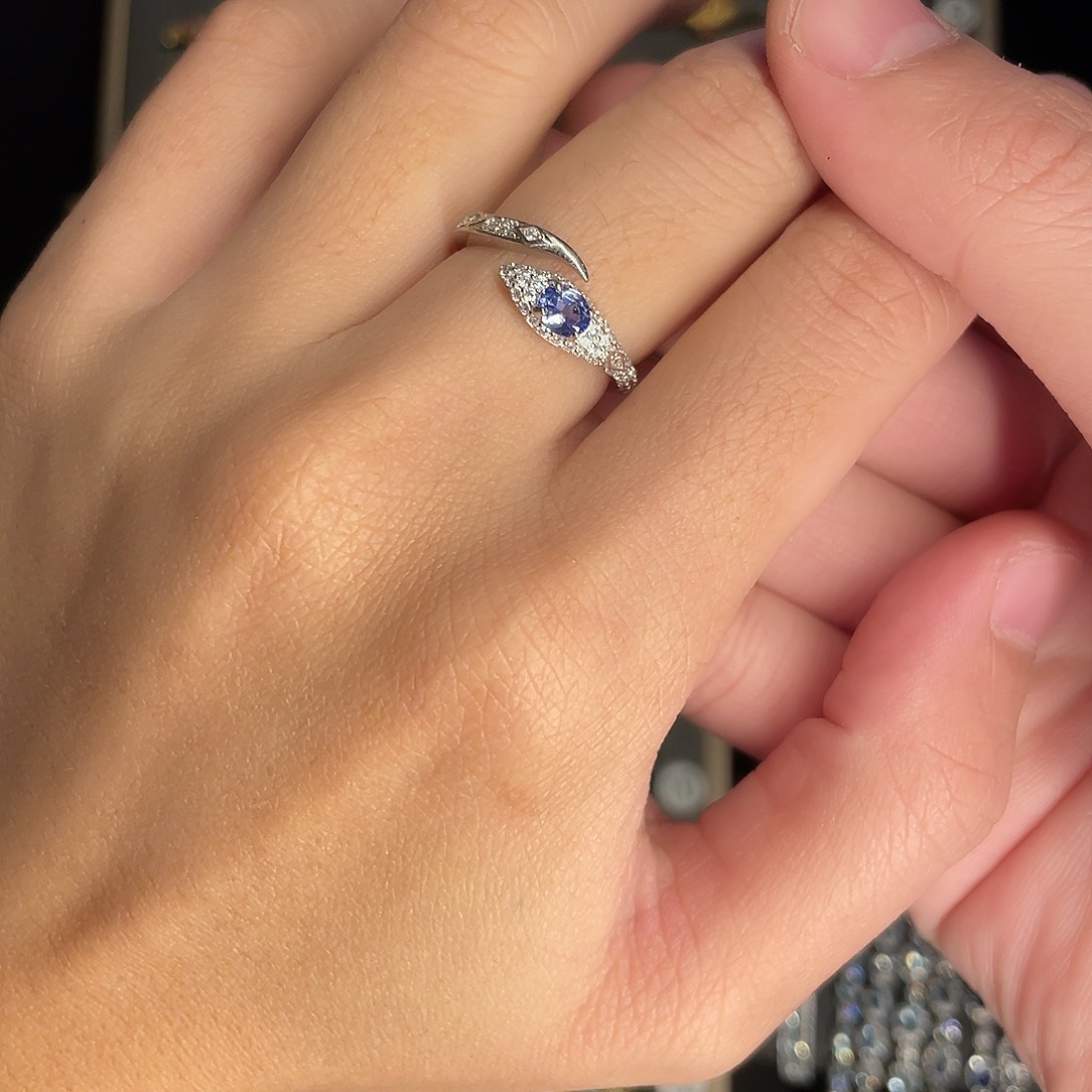 坦桑石戒指银S925镶嵌