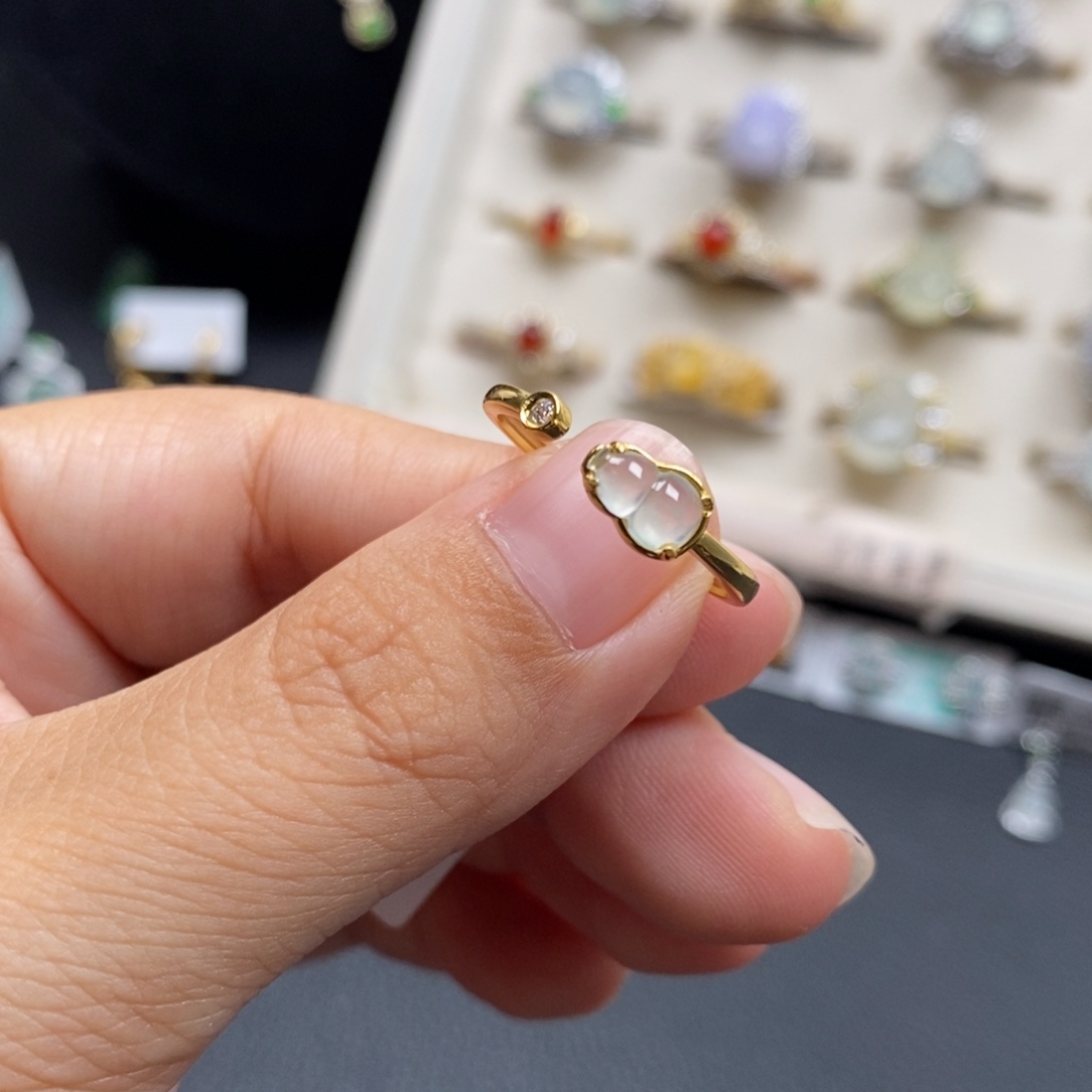 翡翠银S925镶嵌戒指