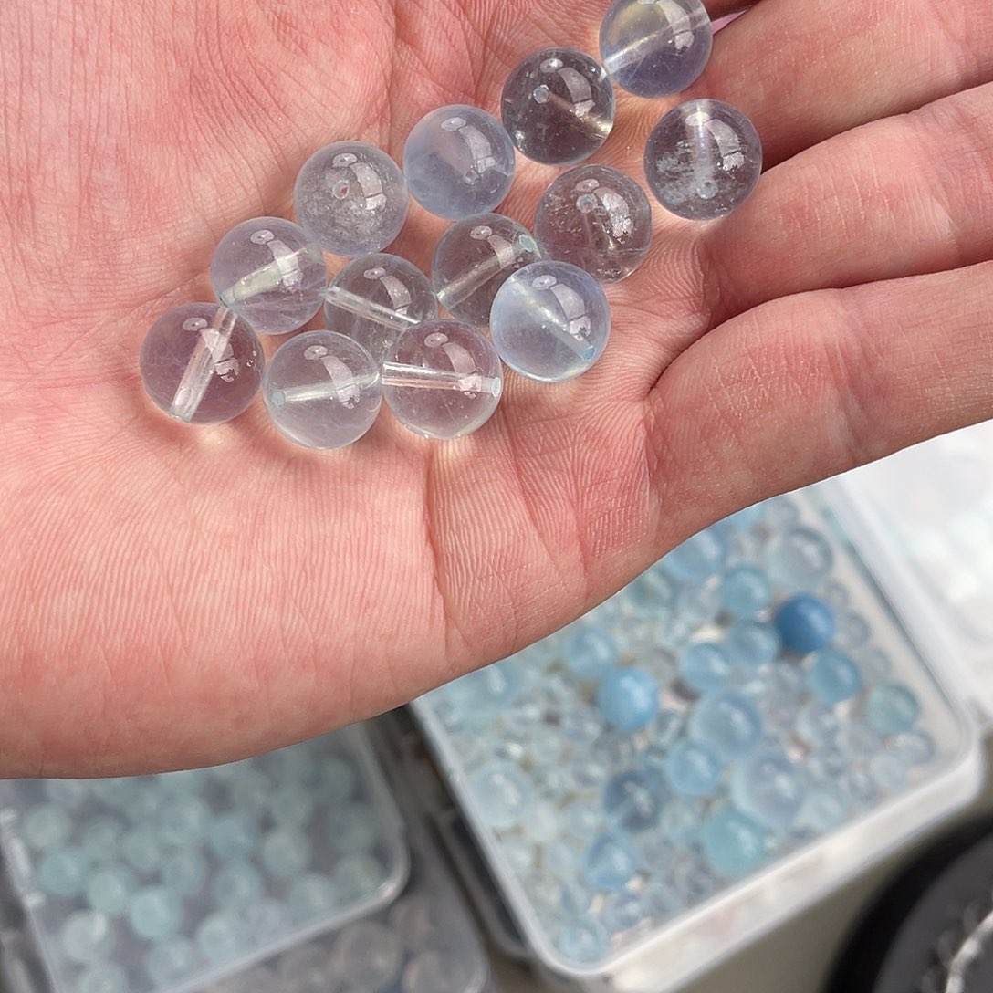 水晶手链未镶嵌海蓝宝11-12