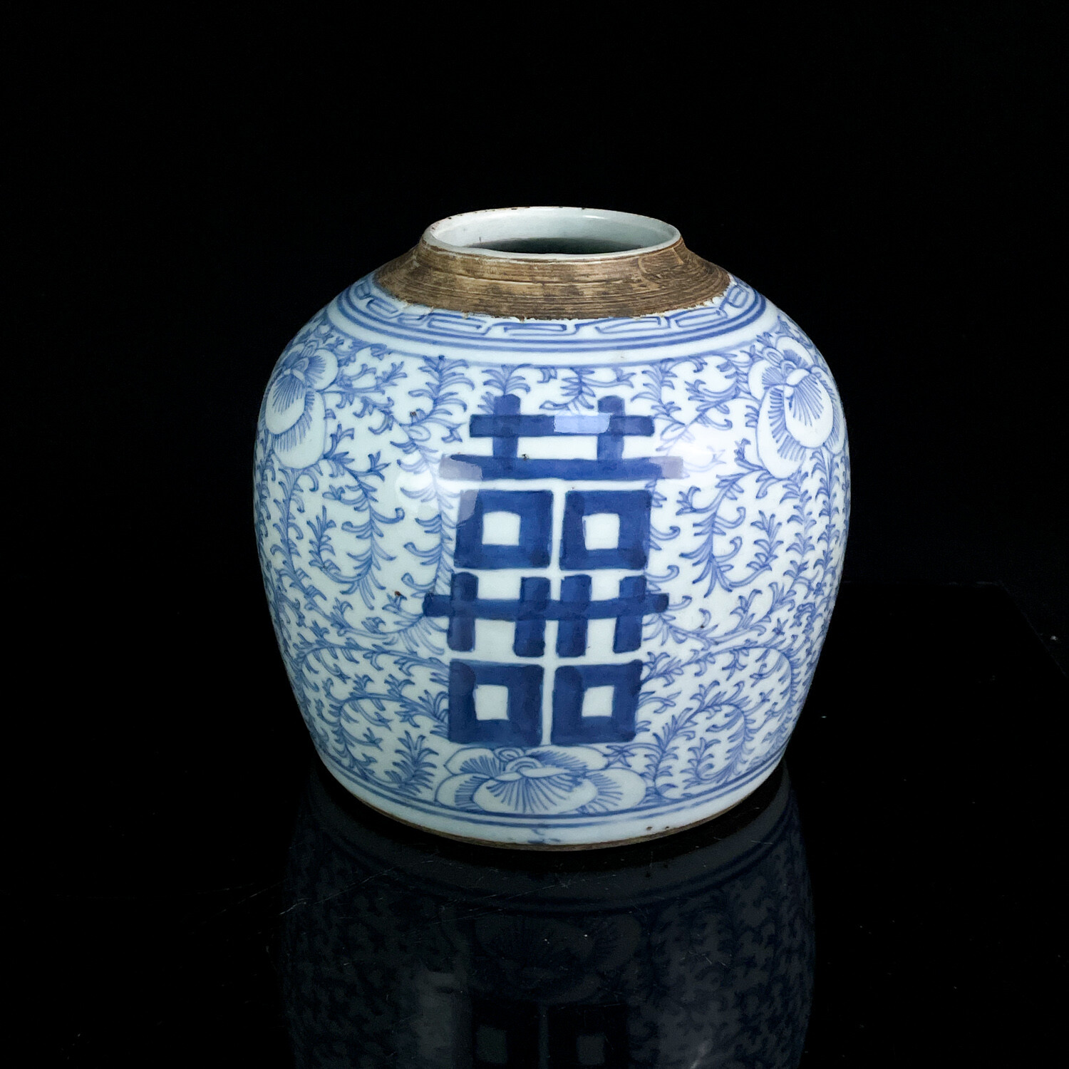 清道光青花喜字罐M25LY003E88