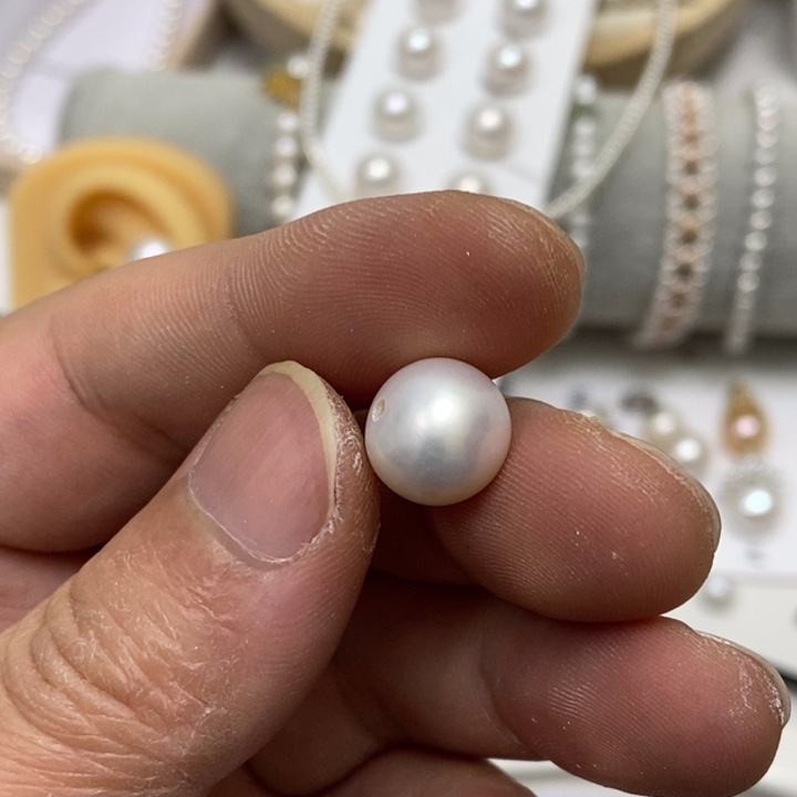 11.5m路路通不贴淡水珍珠银S925镶嵌