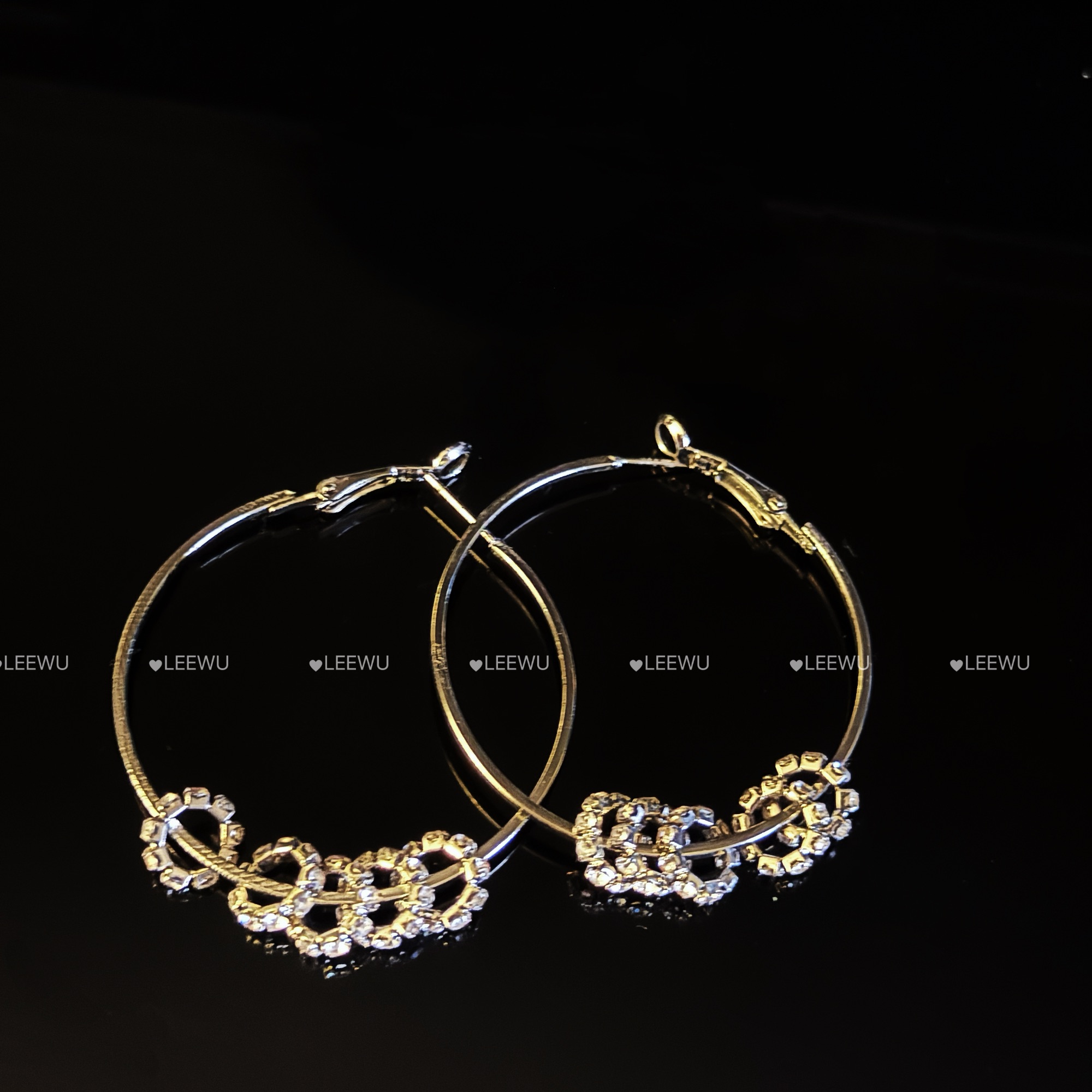 合金耳饰 燕哥搭配 高级感法式钻圈耳环小众大圈耳饰