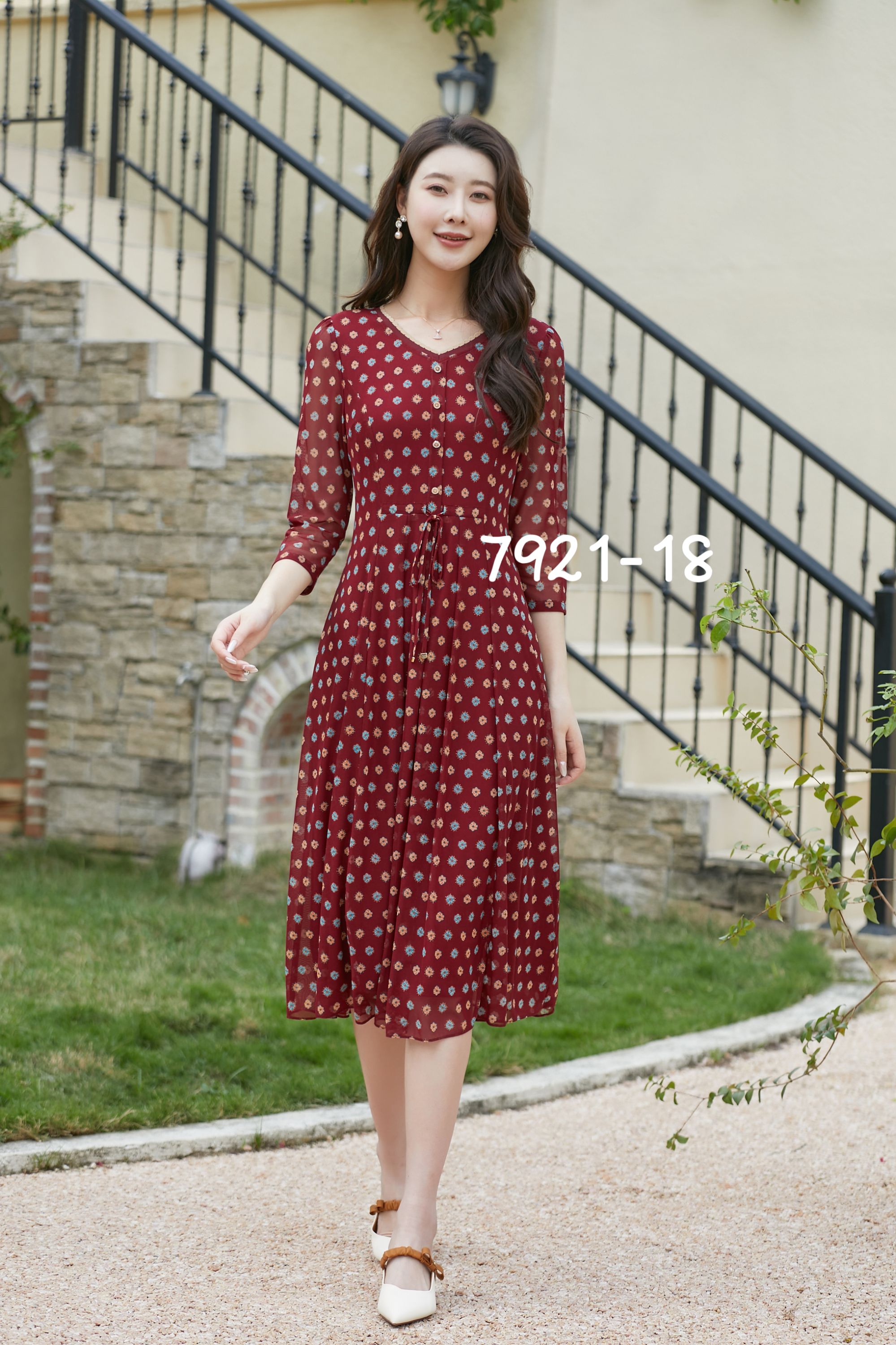 【二姐潮牌】品牌 台湾纱 连衣裙 7921-18