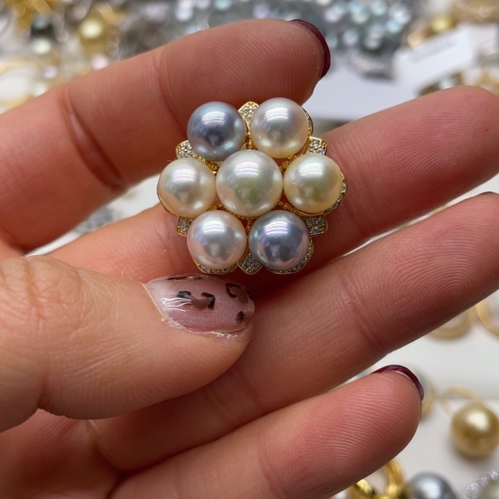 海水珍珠胸饰银S925镶嵌