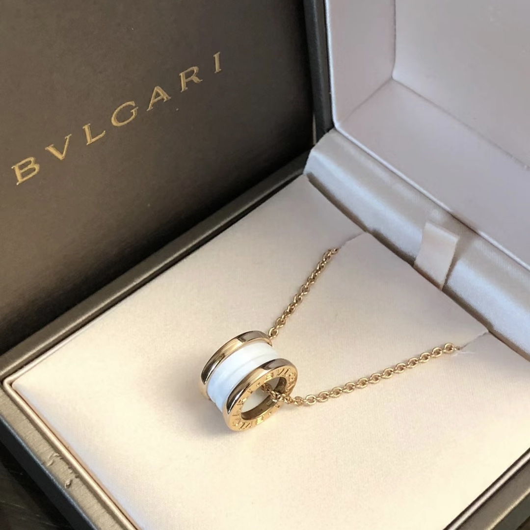 99新 BVLGARI/宝格丽 7姐专场/18K 白陶瓷弹簧项链