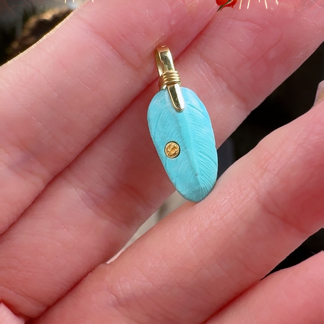 绿松石珠宝奇石18K金镶嵌