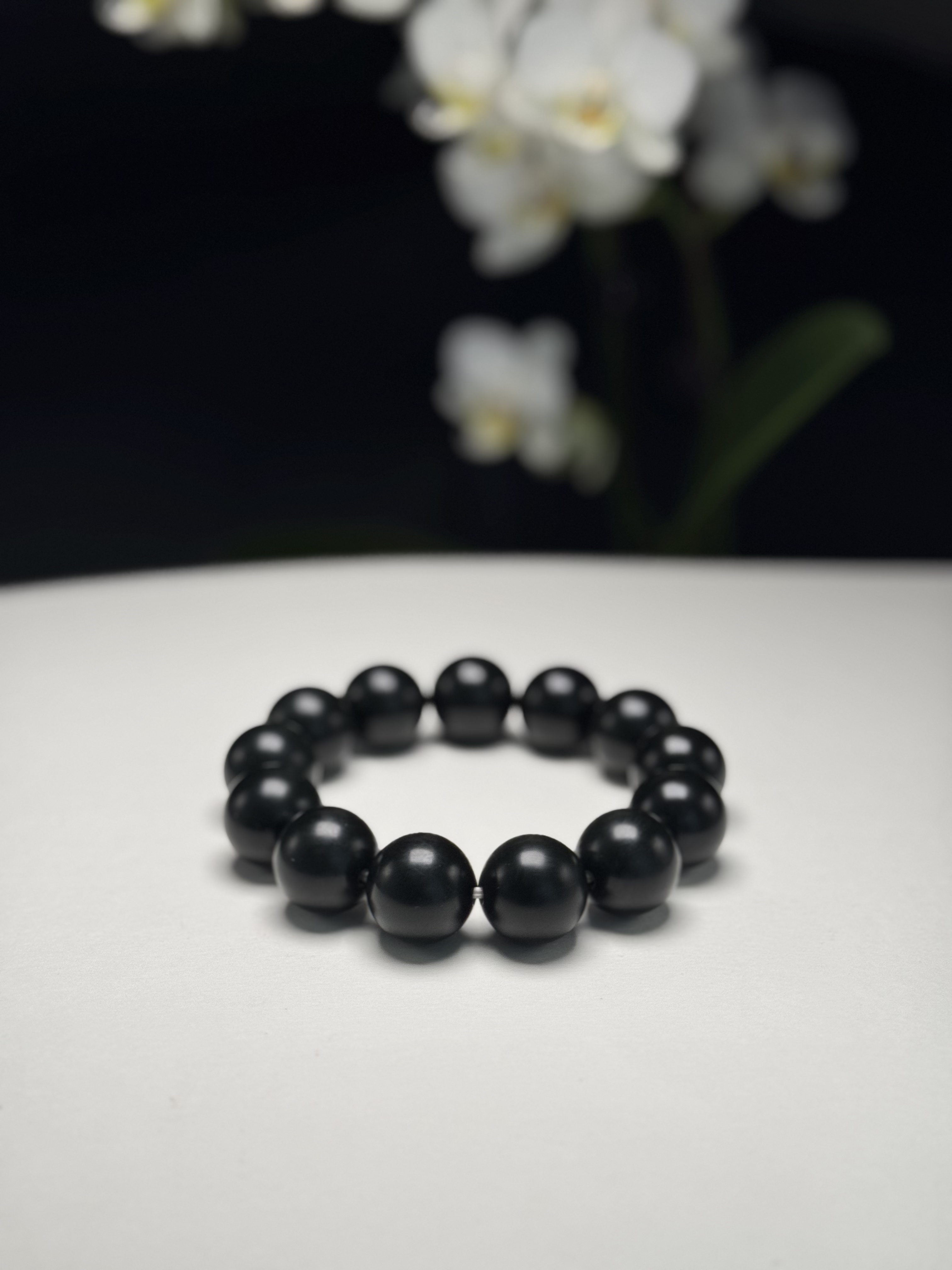 塔青卡18圆珠黑羊脂