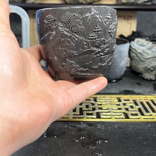 老**酒安化冰碛岩山水杯