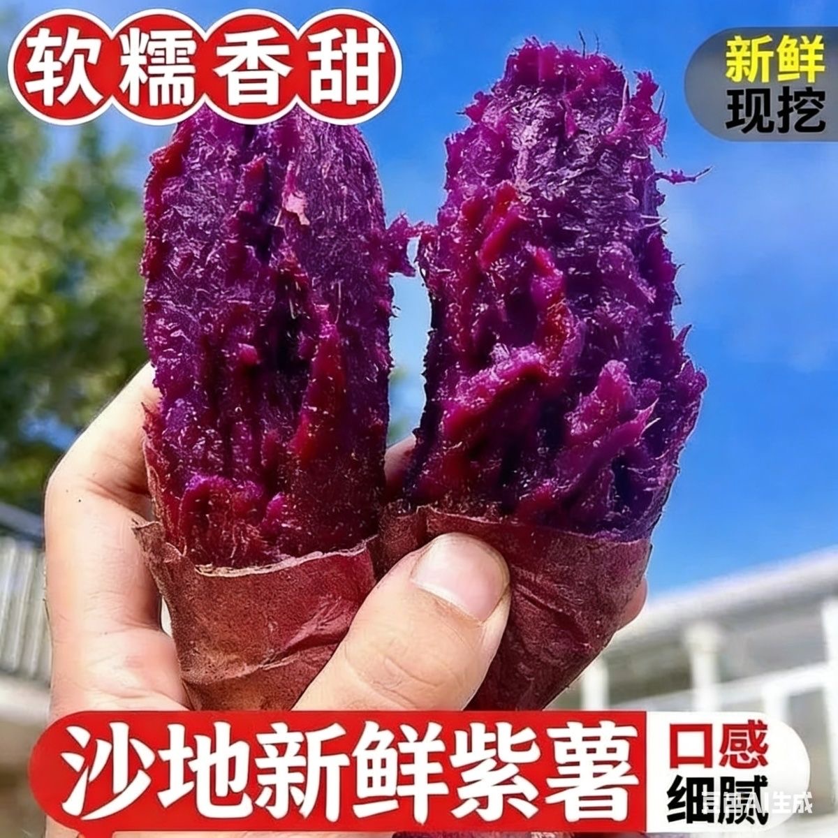 山东沙地水晶糖心紫薯红薯蜜薯番薯新鲜农家沙地蜂蜜糖心烤紫薯