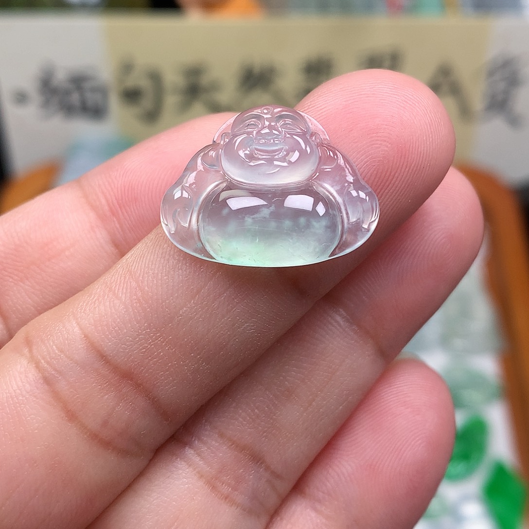 翡翠裸石缅甸天然A货翡翠冰种佛公