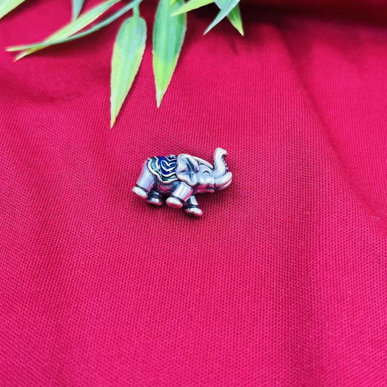 吊坠足银 【佰万银庄】足银999 吉祥通大象古法做旧diy小提溜吊坠