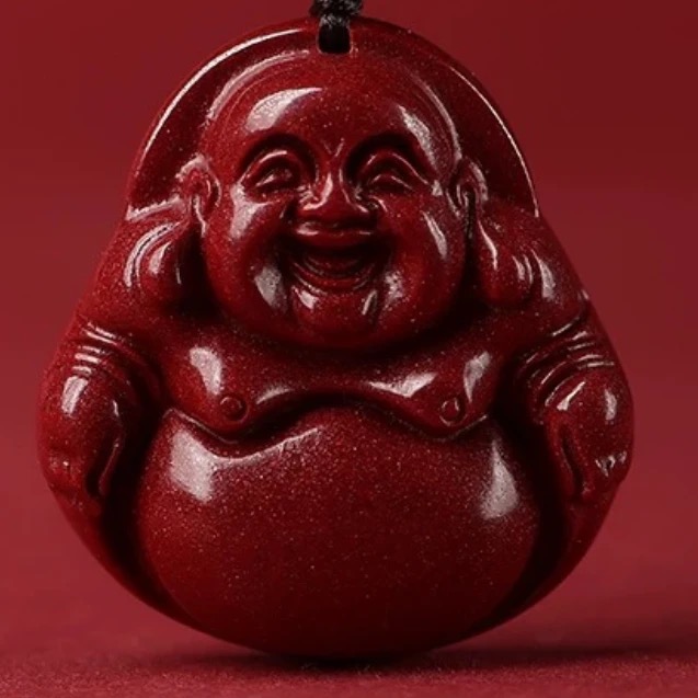 含辰砂工艺品【有德玉业】---朱砂佛公吊坠一个