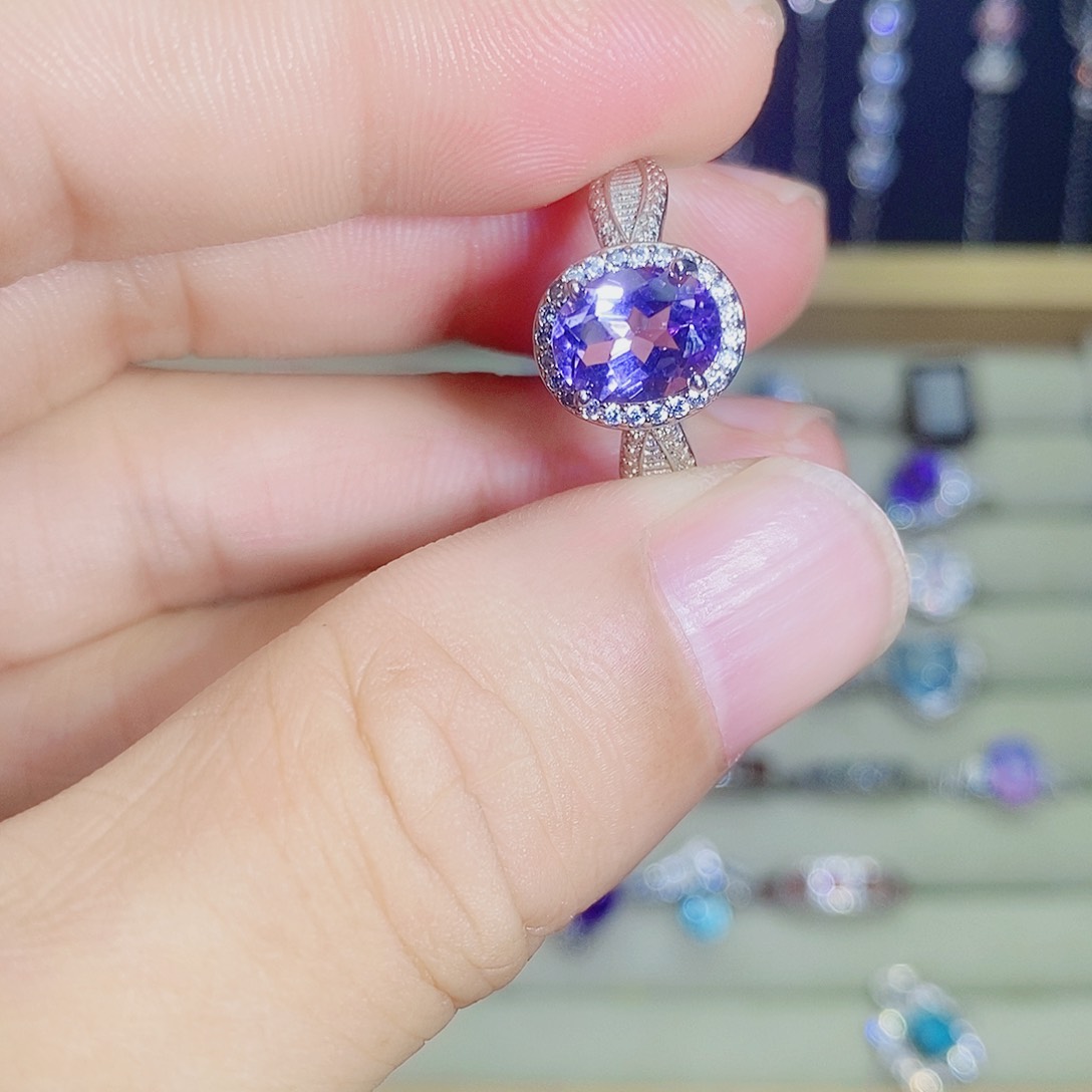 银S925镶嵌戒指紫晶