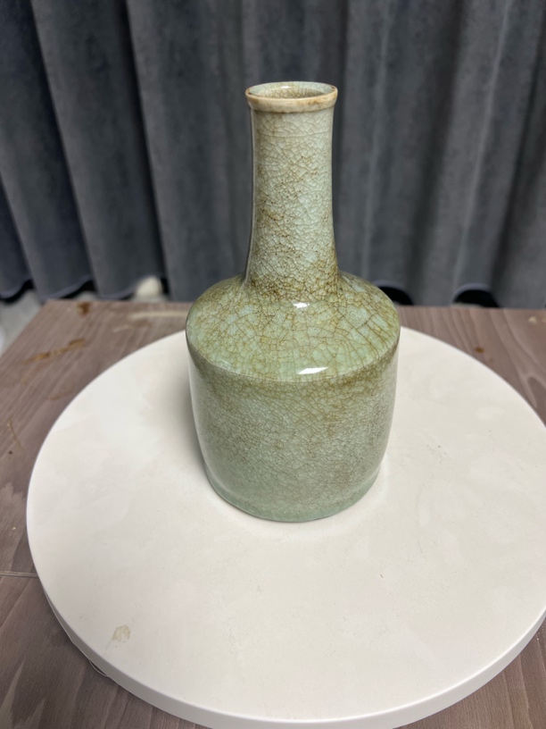 龙泉粉青纸锤瓶纯手工