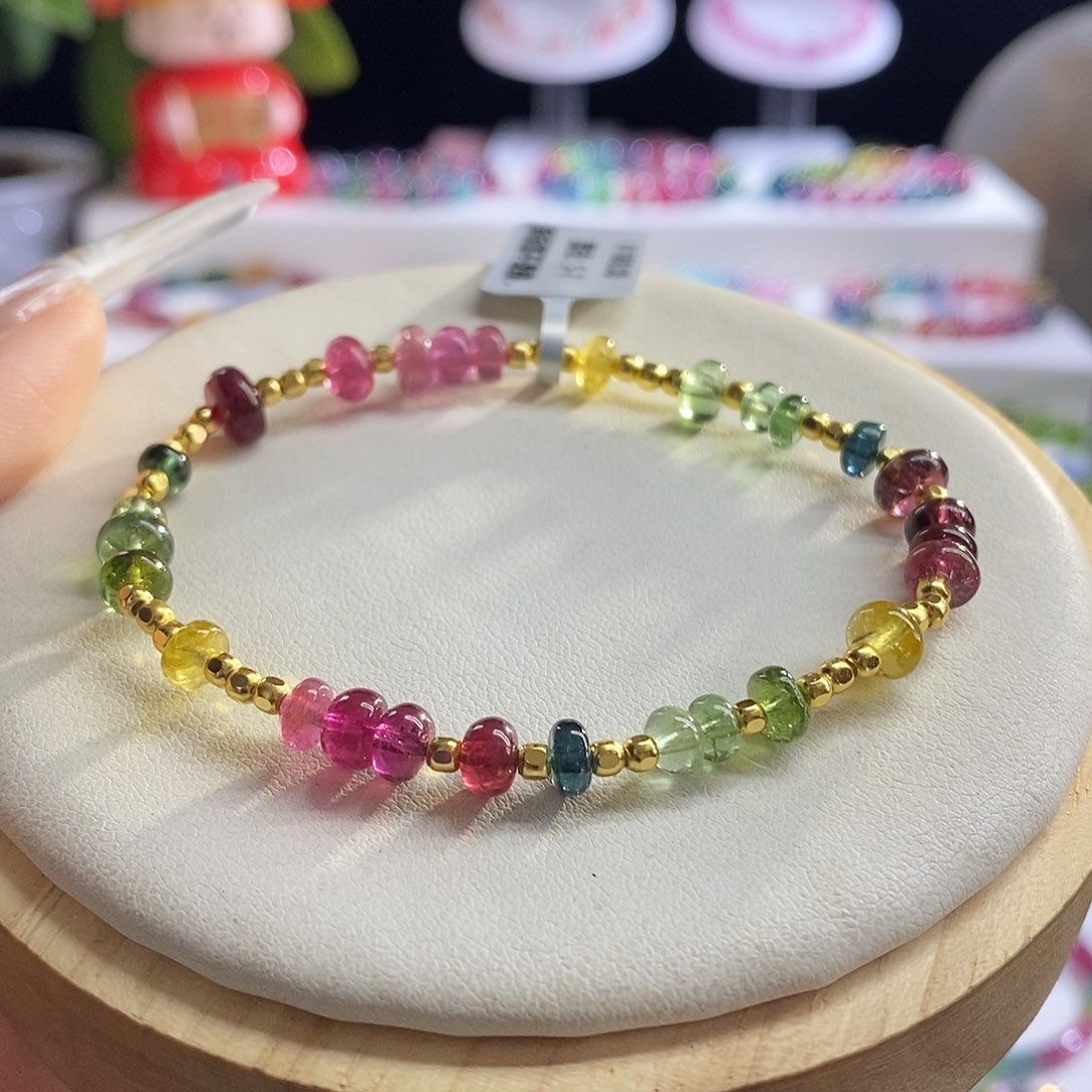 未镶嵌手链碧玺算盘珠设计款