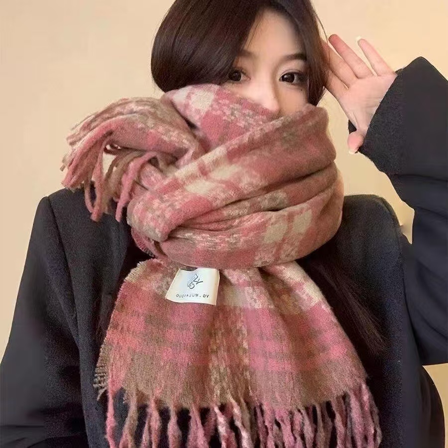 200-400休闲风民族风法式保暖围巾围脖学生流苏加厚网红百搭情侣
