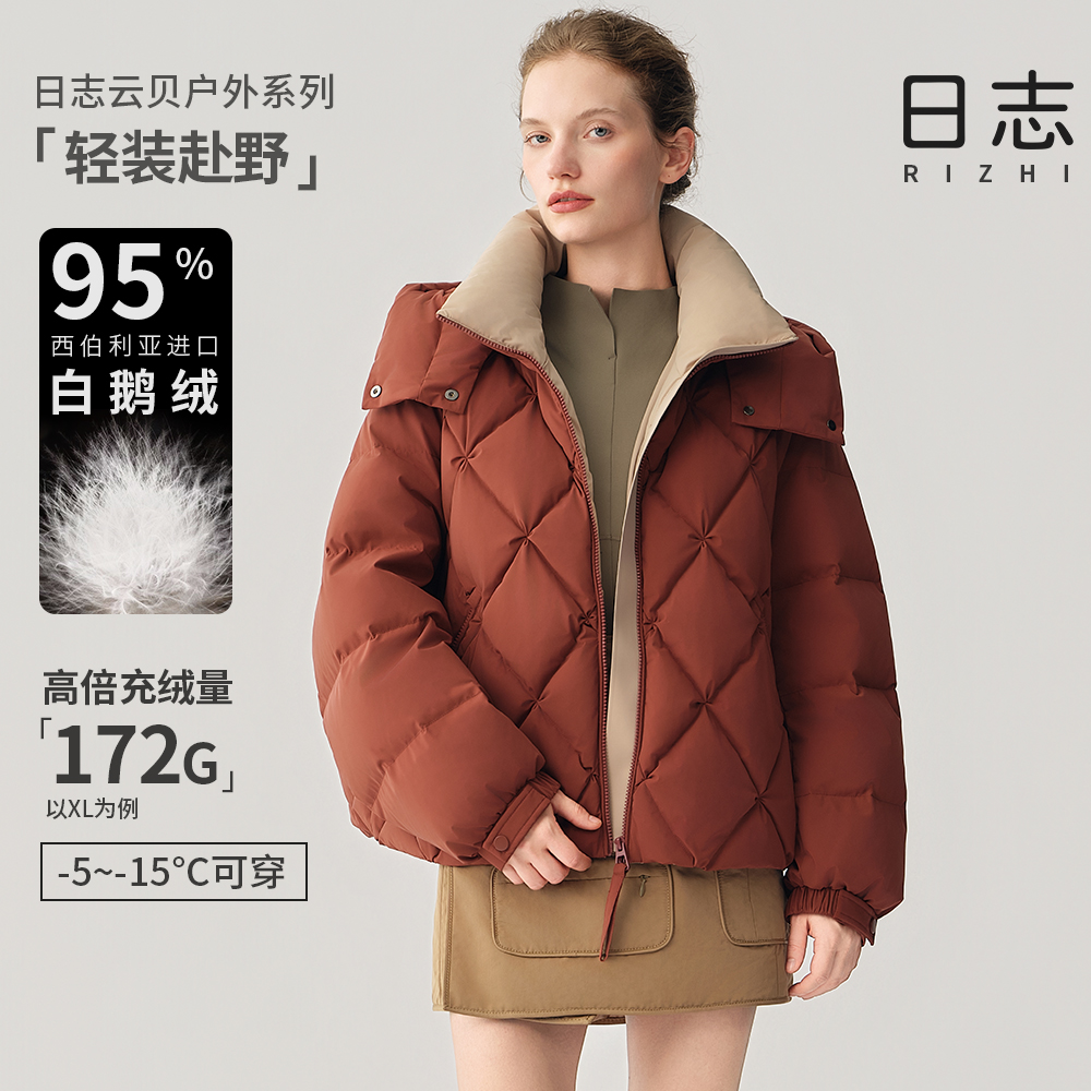 日志波萝包短款气质时尚连帽保暖冬款羽绒服鹅绒服AD54Y609