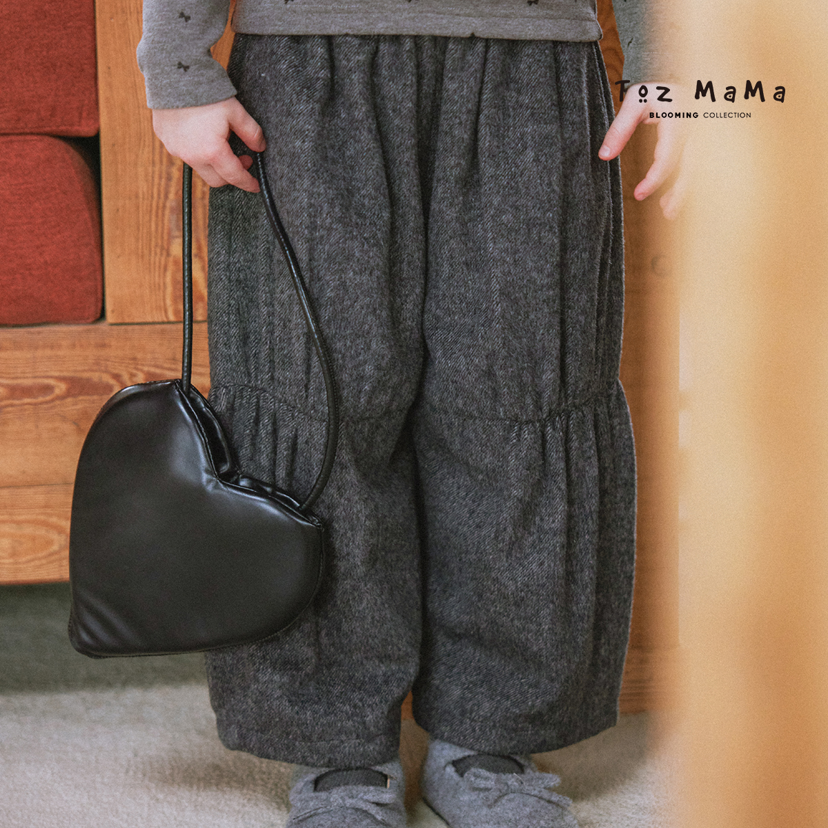 【双12】Toz Girls豆几妈冬女童宽松灯笼裤呢料休闲裤加厚阔腿裙裤