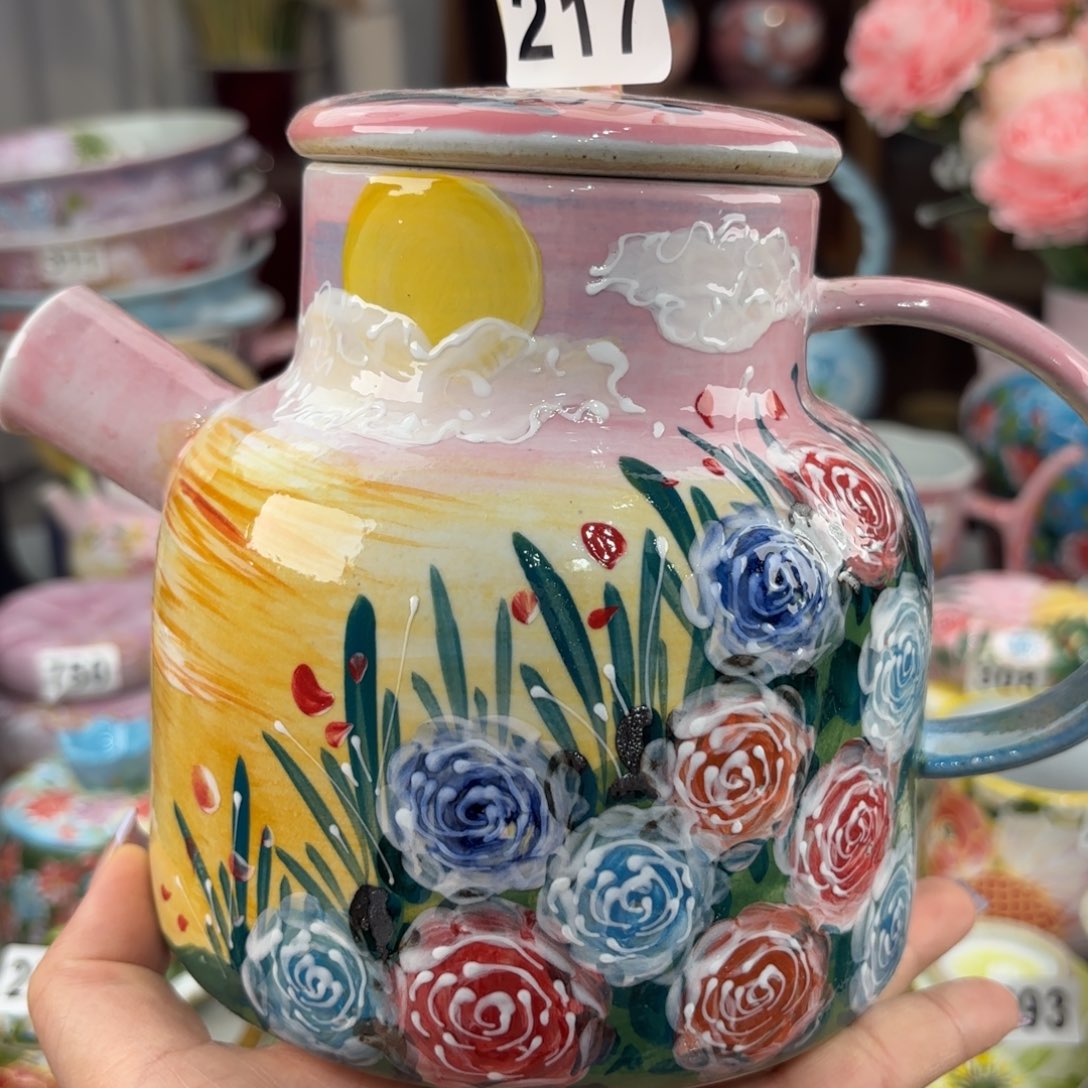 瓷片景德镇手绘高温釉下彩陶瓷茶具