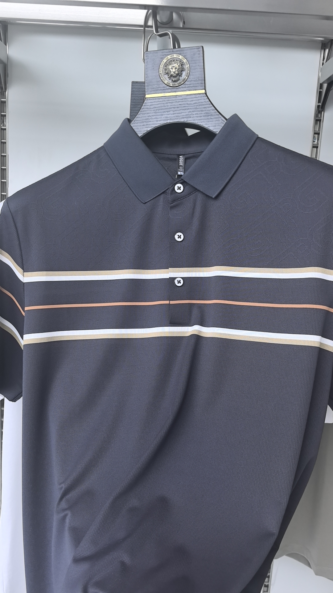 男装夏季条纹丝光棉Polo衫上衣短袖翻领色块基础大众透气时尚