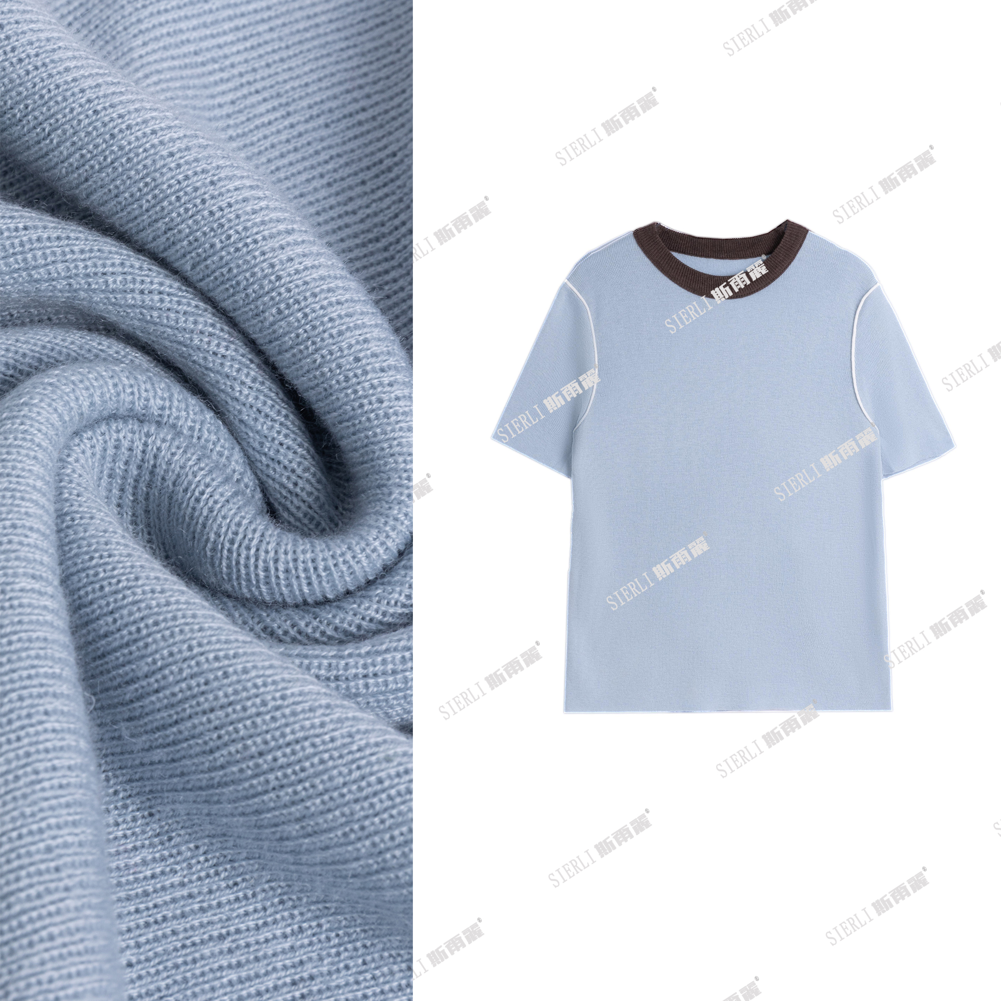 【斯尔丽】百搭显瘦短袖针织衫D15*