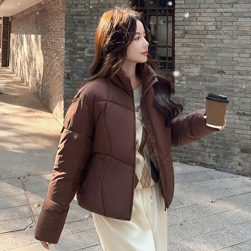 2025新款棉服女短款肯豆风立领百搭保暖棉衣冬季休闲外套