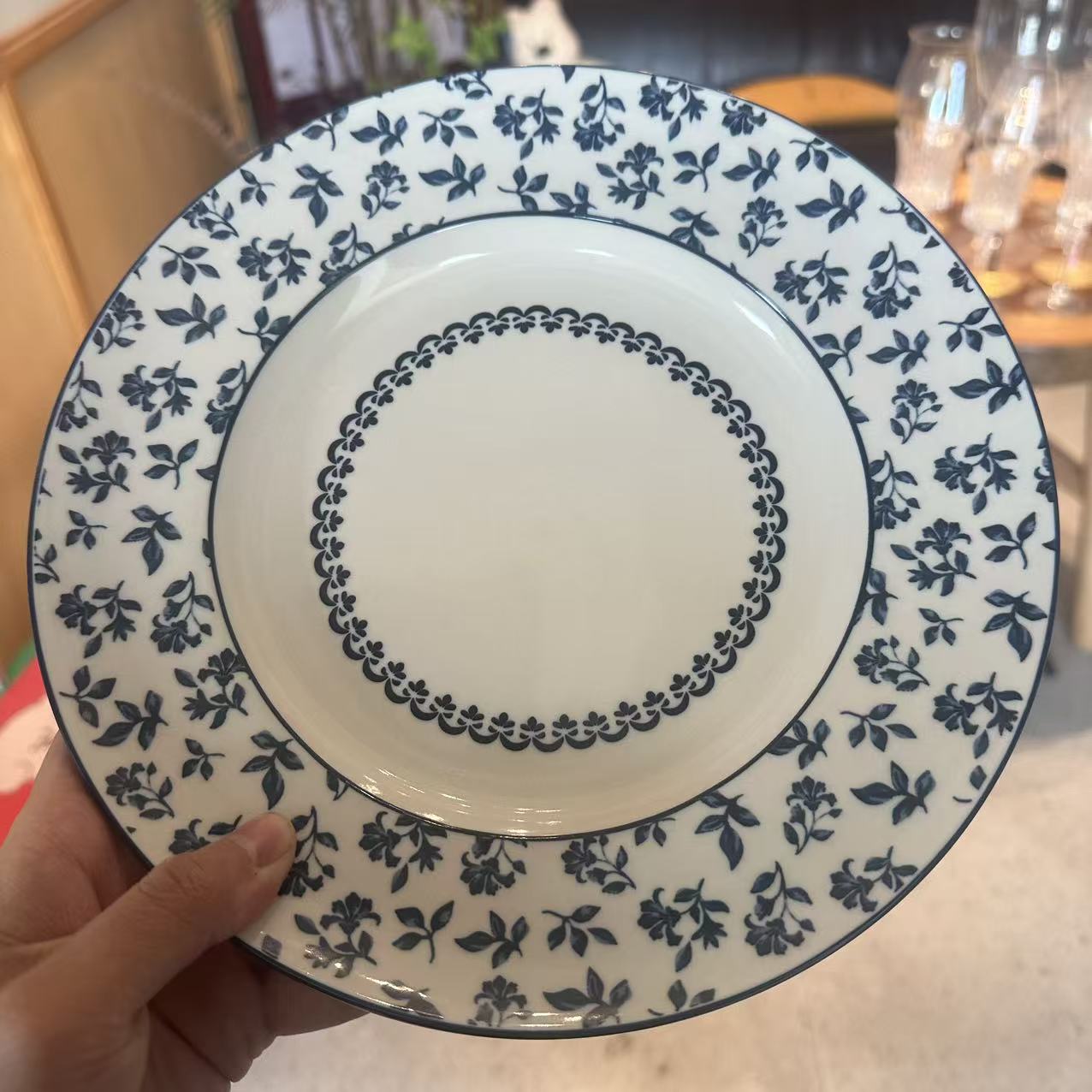 XCZ蓝黛庄园陶瓷圆圈盘【微瑕】