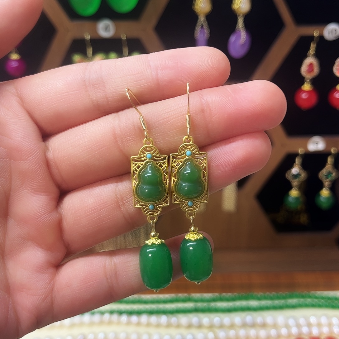 锆石纯铜925银耳饰