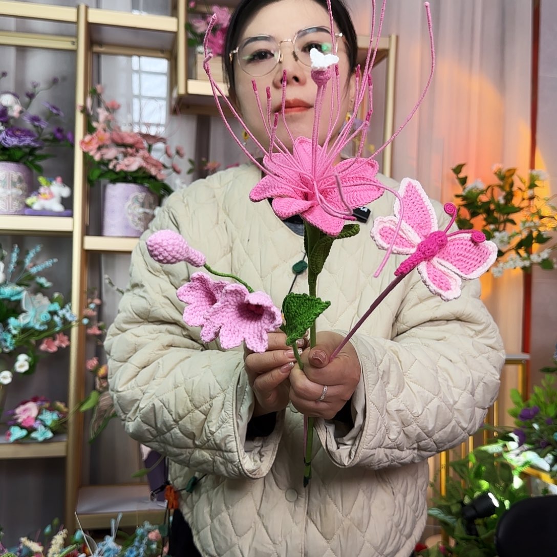 纯手工钩织钩织花束