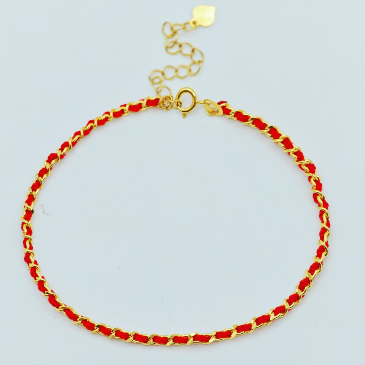 法国红绳｜18k金法国红绳手链#1231#总长18cm可调节