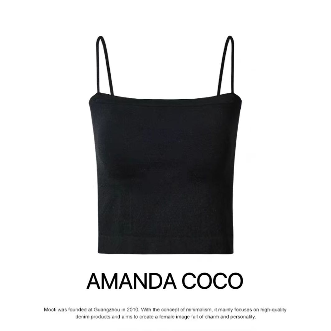 潇潇# 吊带背心新款带胸垫性感修身美背