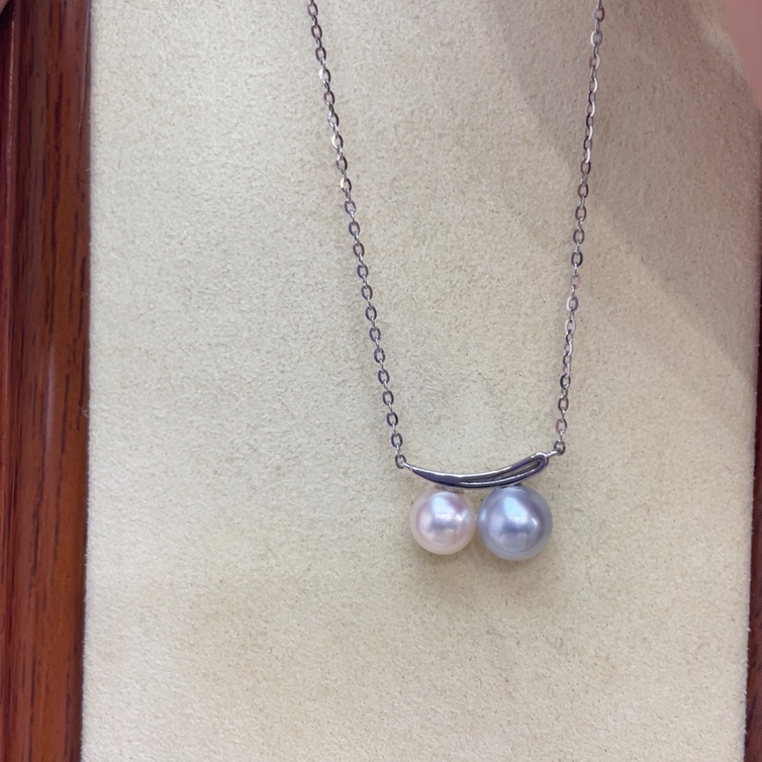 海水珍珠银S925镶嵌项链