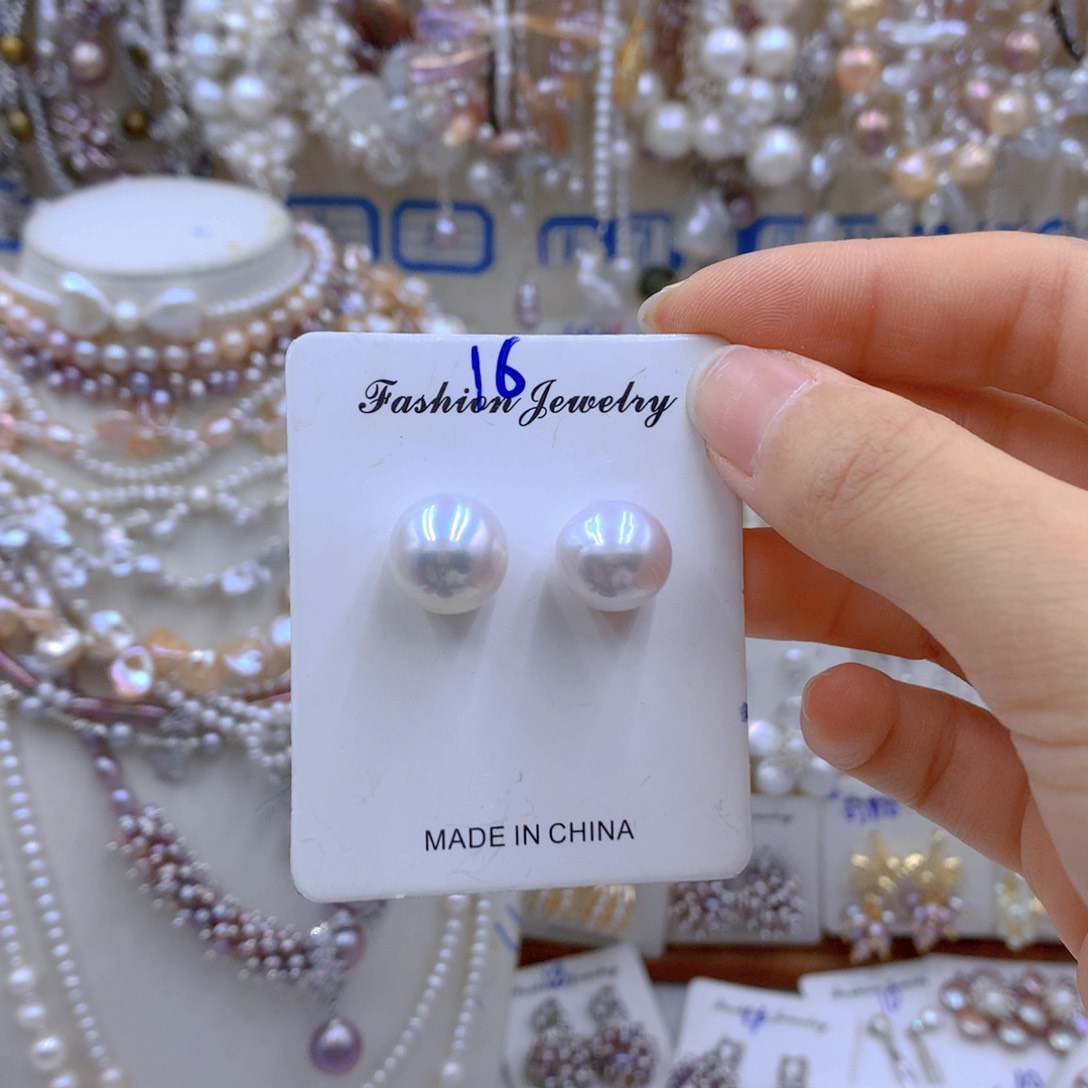 淡水珍珠耳饰银S925镶嵌