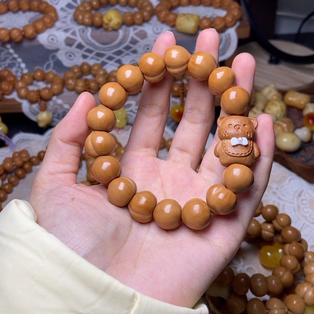 吊坠猴头核桃高定屁桃卡15手串