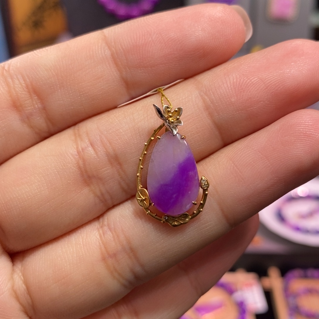 苏纪石（舒俱来）18K金镶嵌吊坠(不含链)