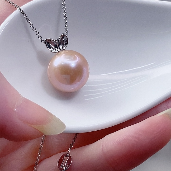 颈饰银S925镶嵌淡水珍珠13+A