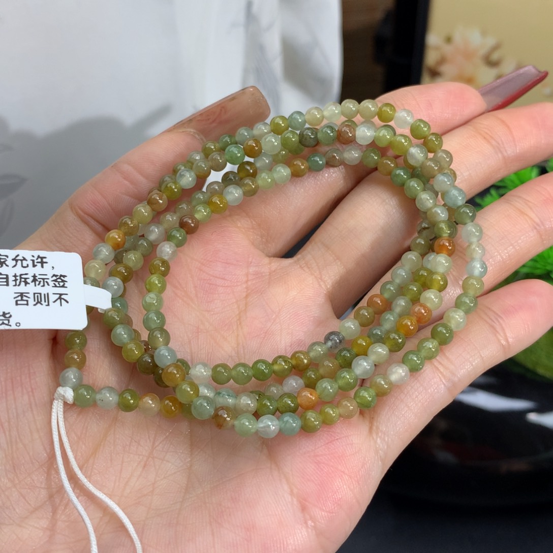 翡翠手链未镶嵌卡3.7多宝小米项链