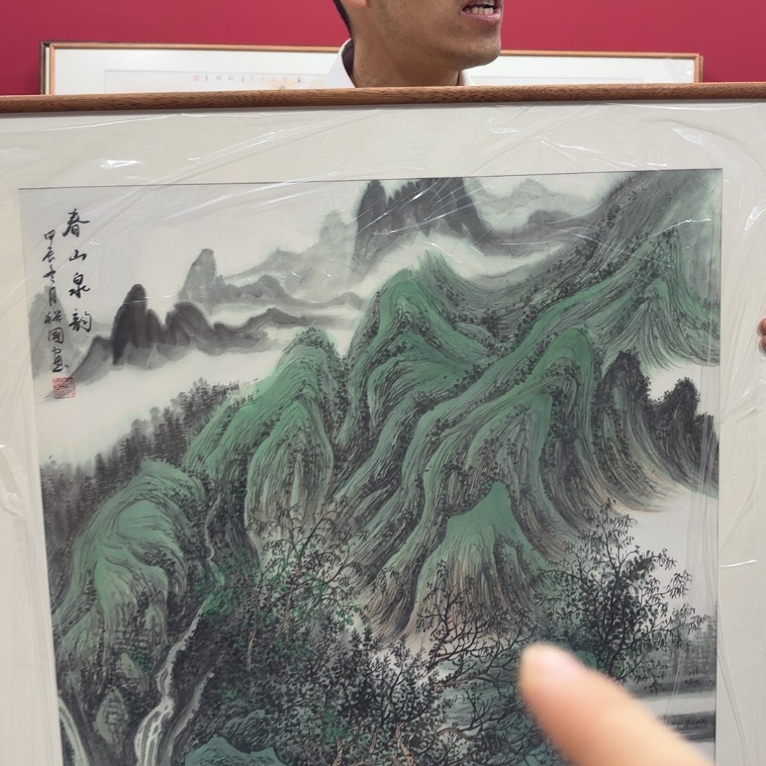 国画带框绘画80/80尺寸