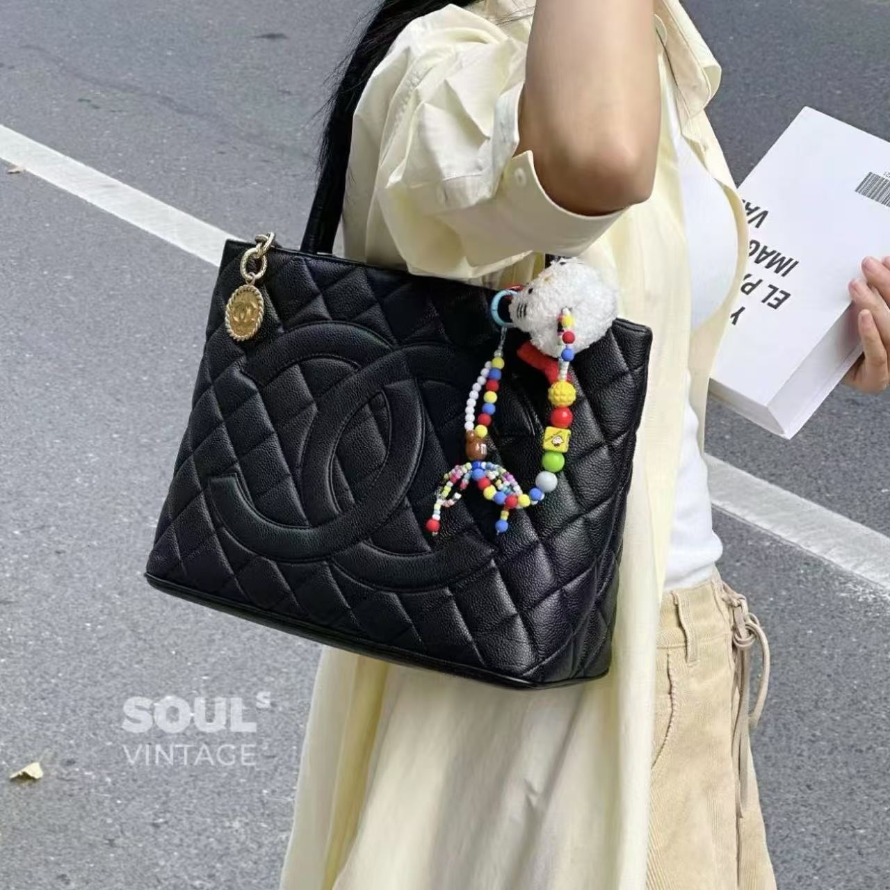 95新 Chanel/香奈儿 Chanel 黑金 荔枝牛 金币希尔顿/638856582