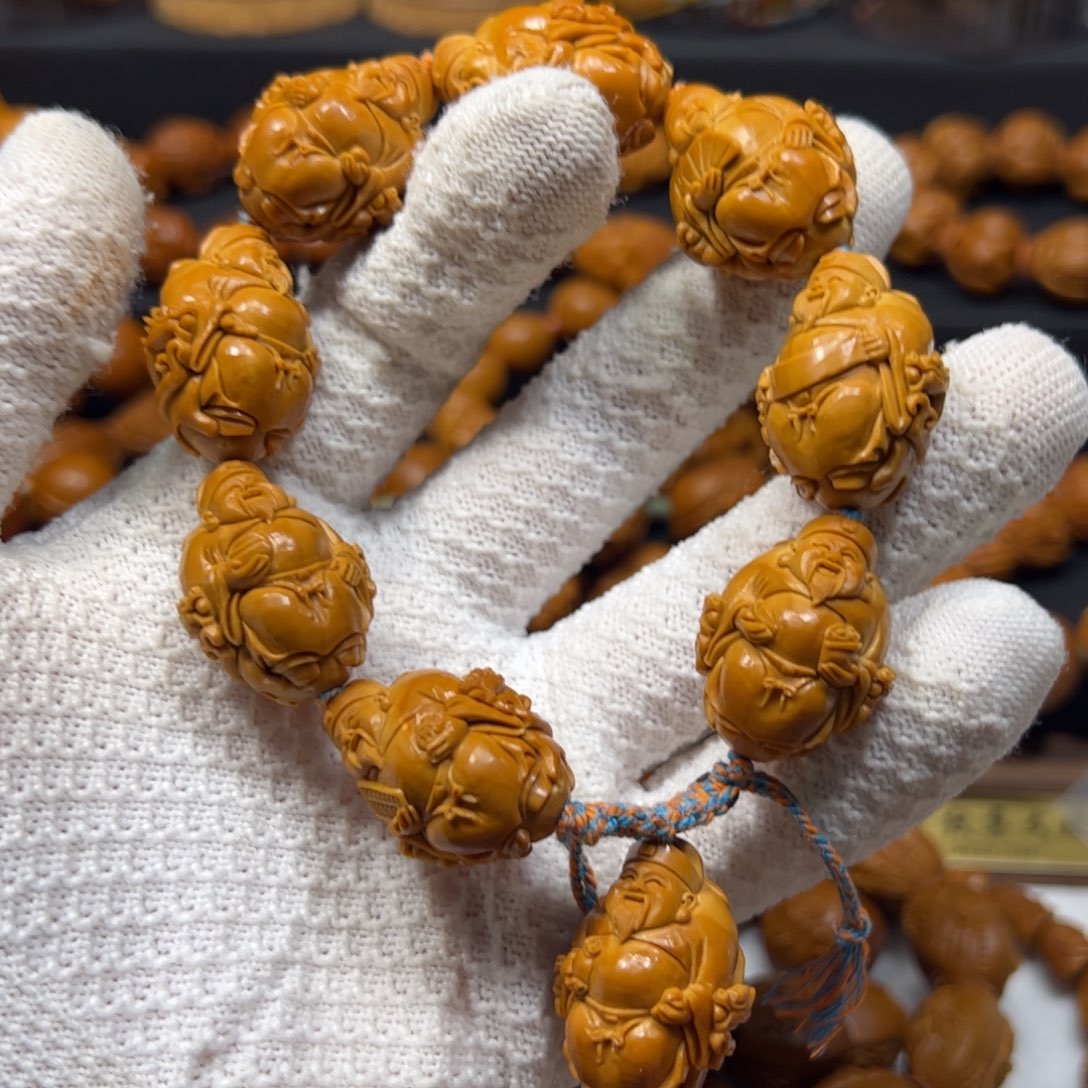 胜***念橄榄核手串/手链2.2龙椅文财神