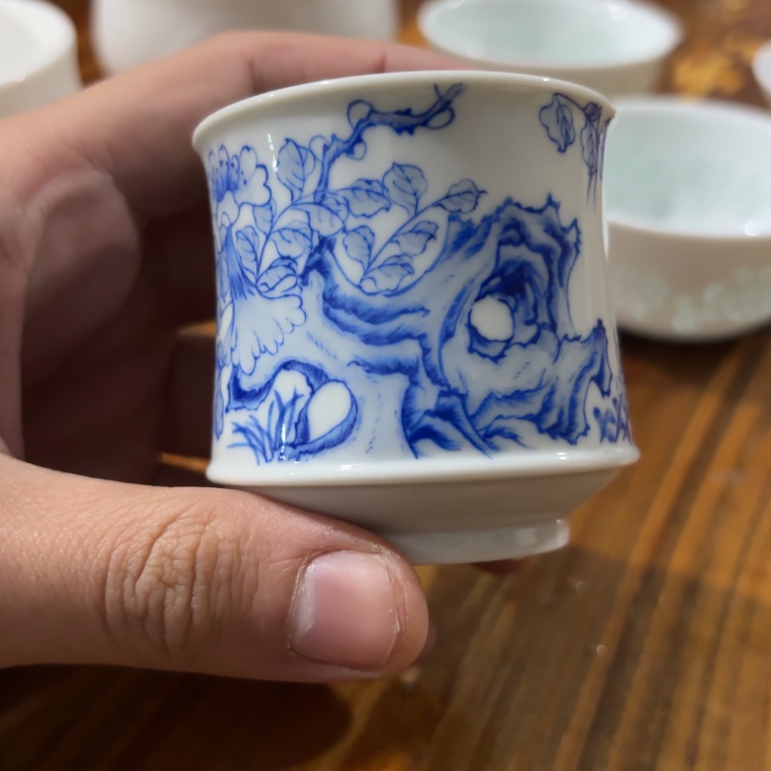 凌霄花手绘茶杯1个111111