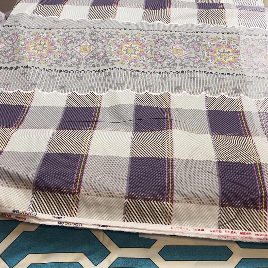 纯棉布格子10米不加工