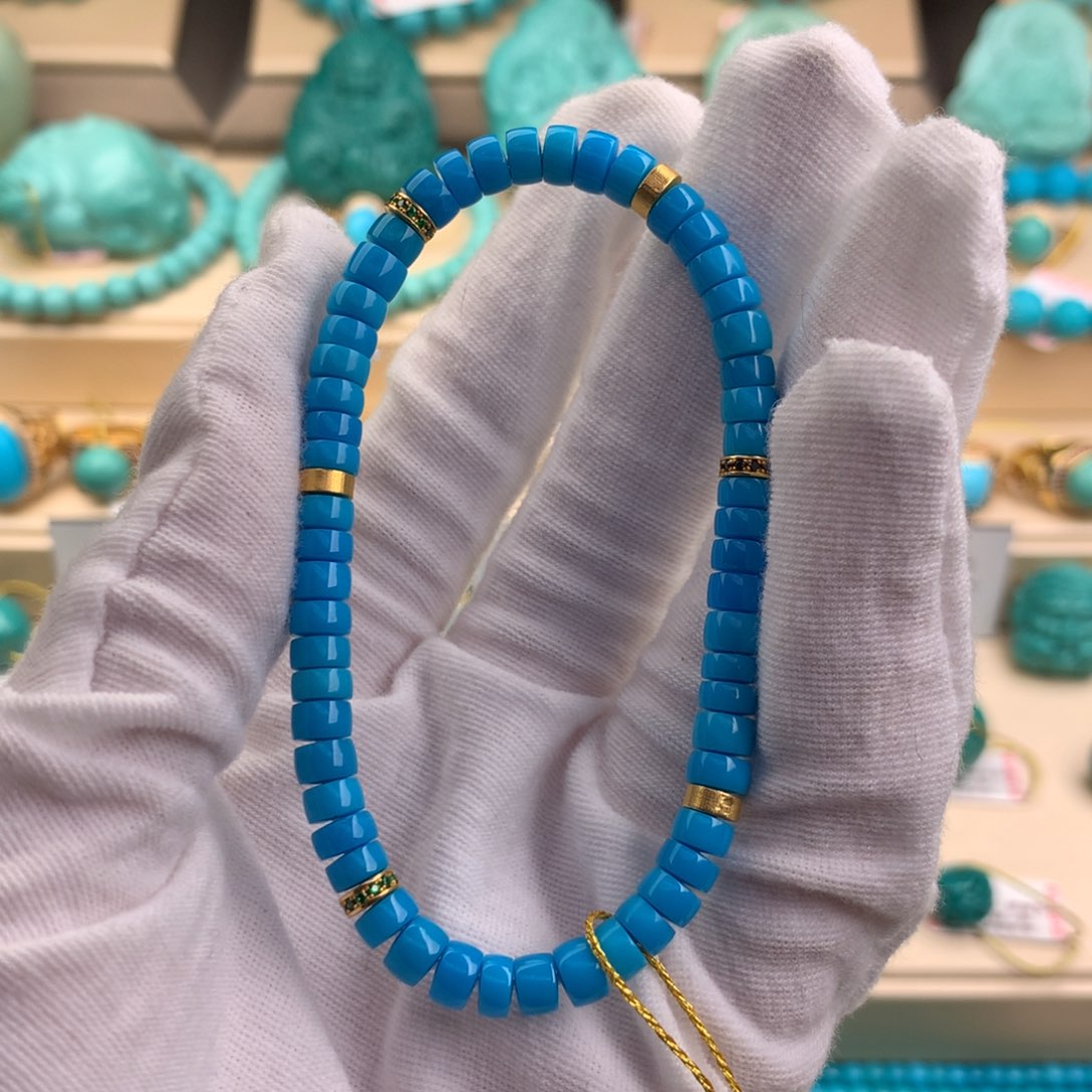 绿松石珠宝奇石18K金镶嵌玖****)