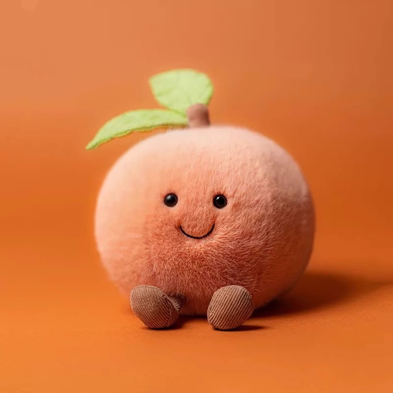英国JELLY趣味双叶水蜜桃柔软毛绒玩具安抚玩偶可爱送礼物