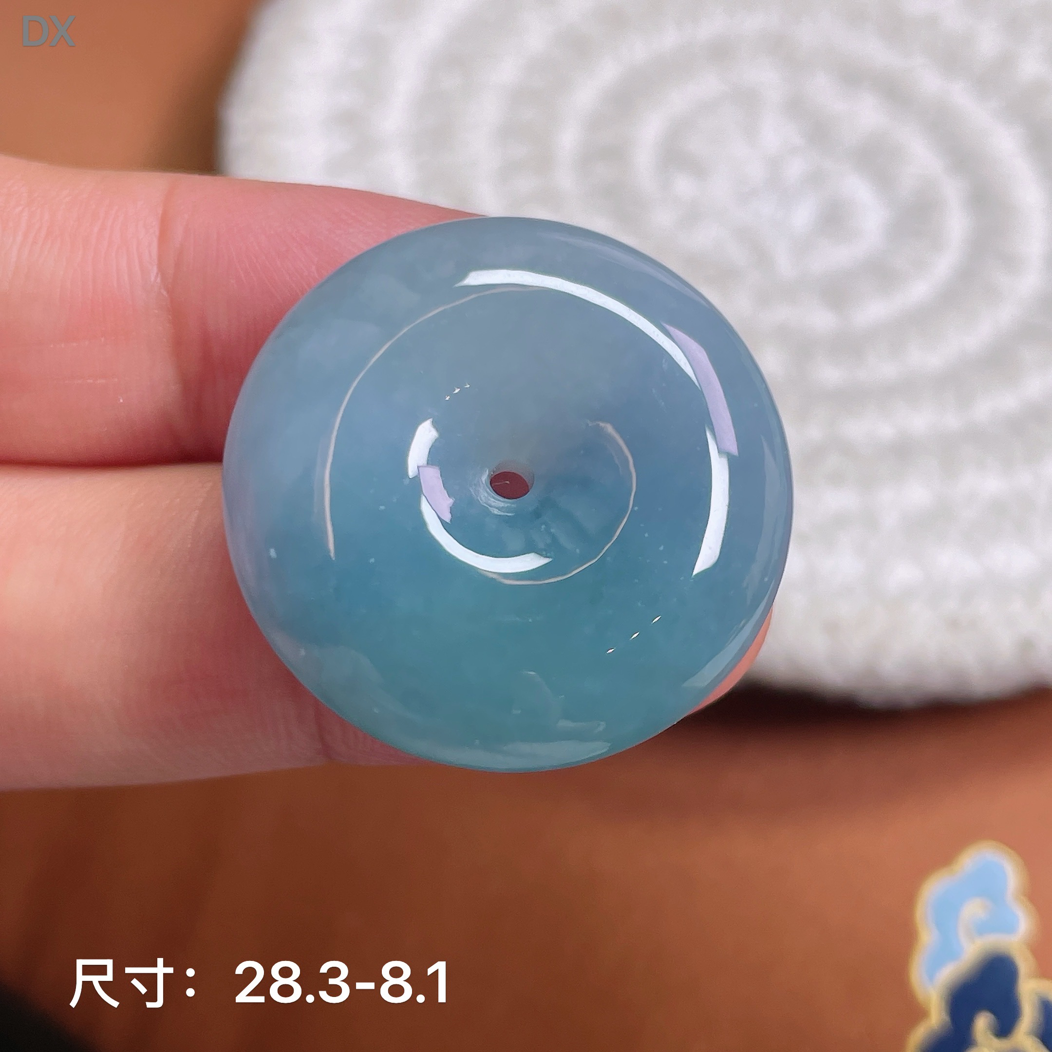 冰糯种蓝紫罗兰缅甸翡翠平安扣吊坠项链挂件面包扣吊坠