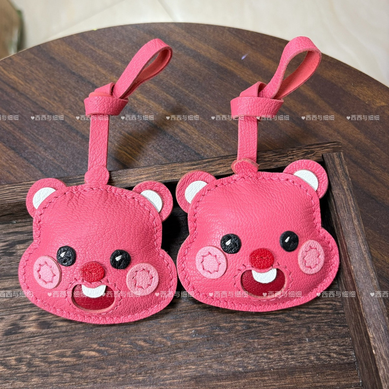 法国羊皮可爱露比包包挂件泡泡玛特卢比书包小挂饰皮质包挂装饰品