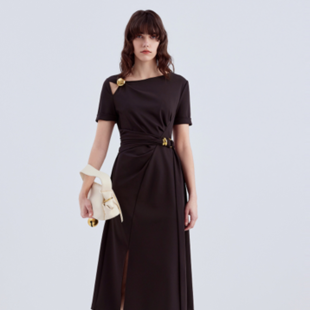 意大利设计师品牌短袖连衣裙2F2L93029