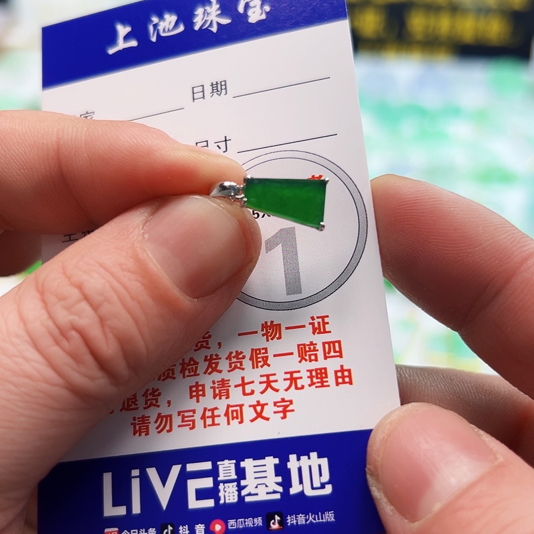 翡翠项链18K金镶嵌翡翠